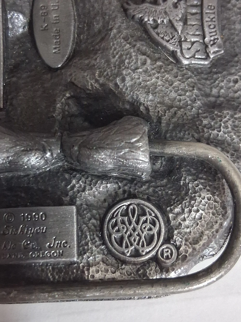 VTG 1990 Siskiyou Belt Buckle Co Iron Workers Union USA Made